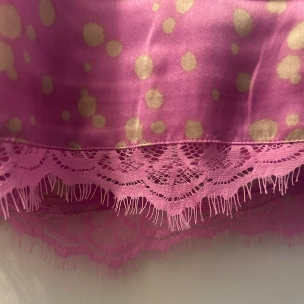 Free People About That Mini Barbie Pink Lace Polka Dot V Neck Mini Dress NWT - Picture 9 of 16